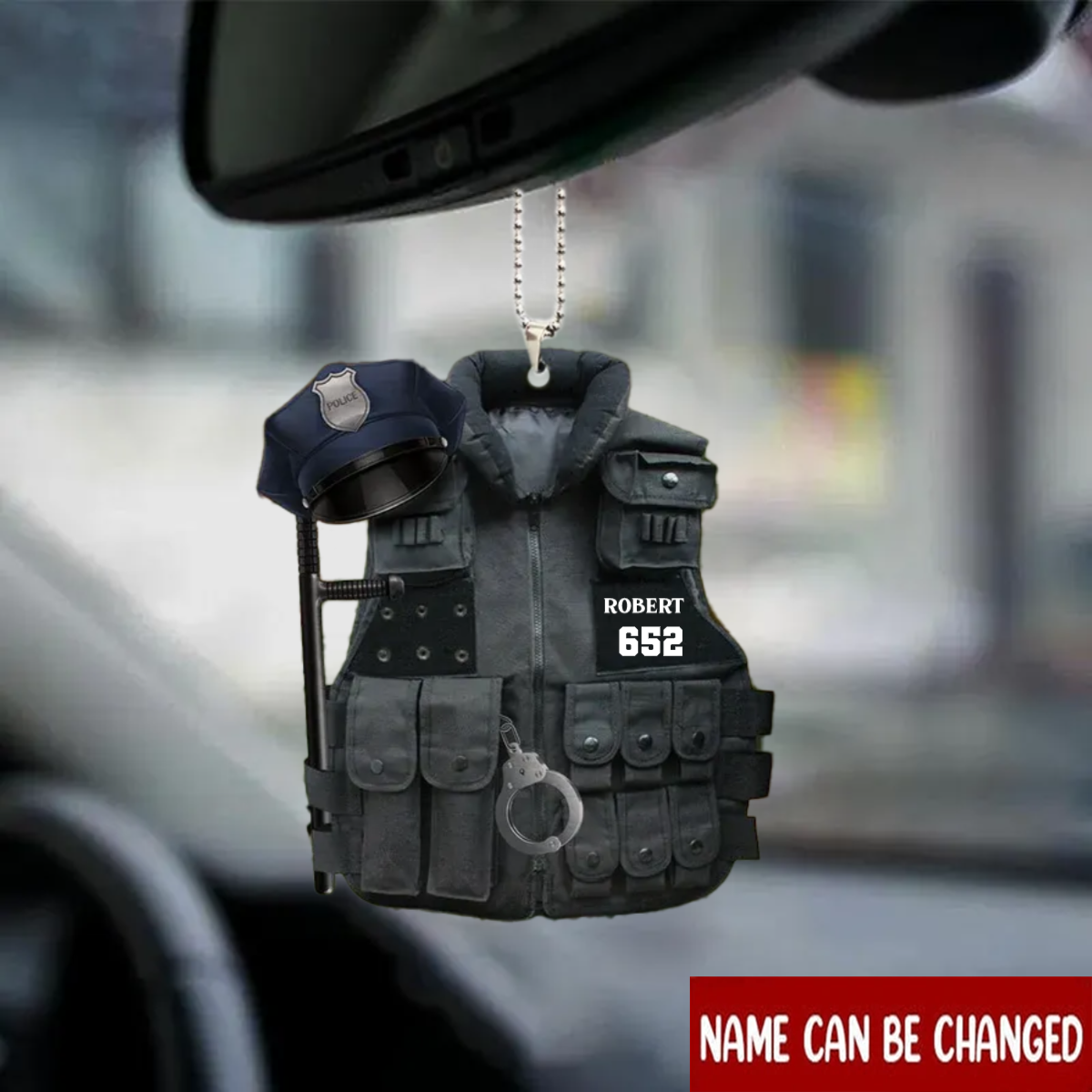 Police Bulletproof Vest Personalized Shaped Hanging Ornament For Car