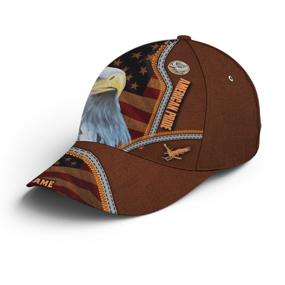American Pride Eagle Leather Style Baseball Cap Coolspod