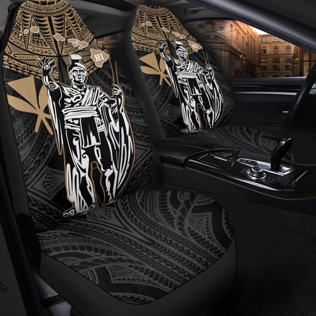 Hawaii King Kamehameha Car Seat Covers Gold Tribal