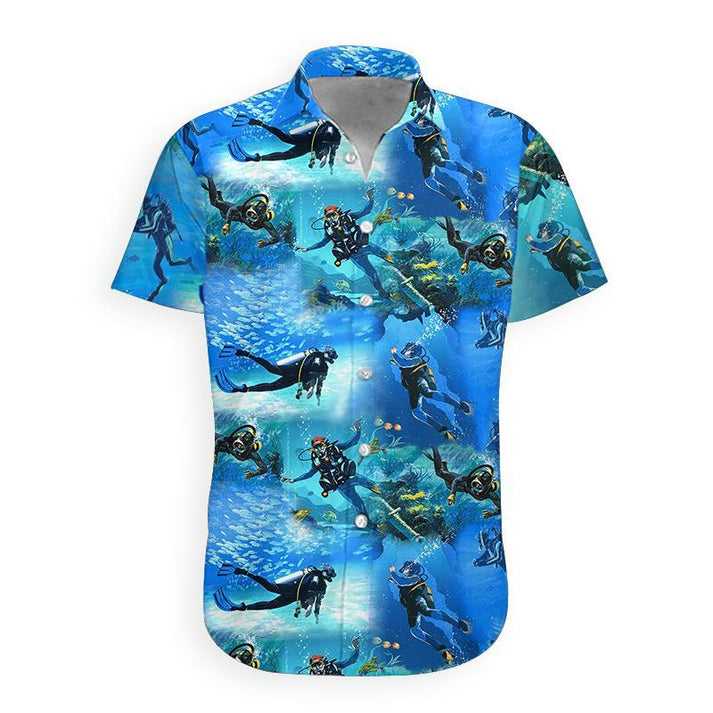3D Scuba Diving Hawaiian Shirt for men and women