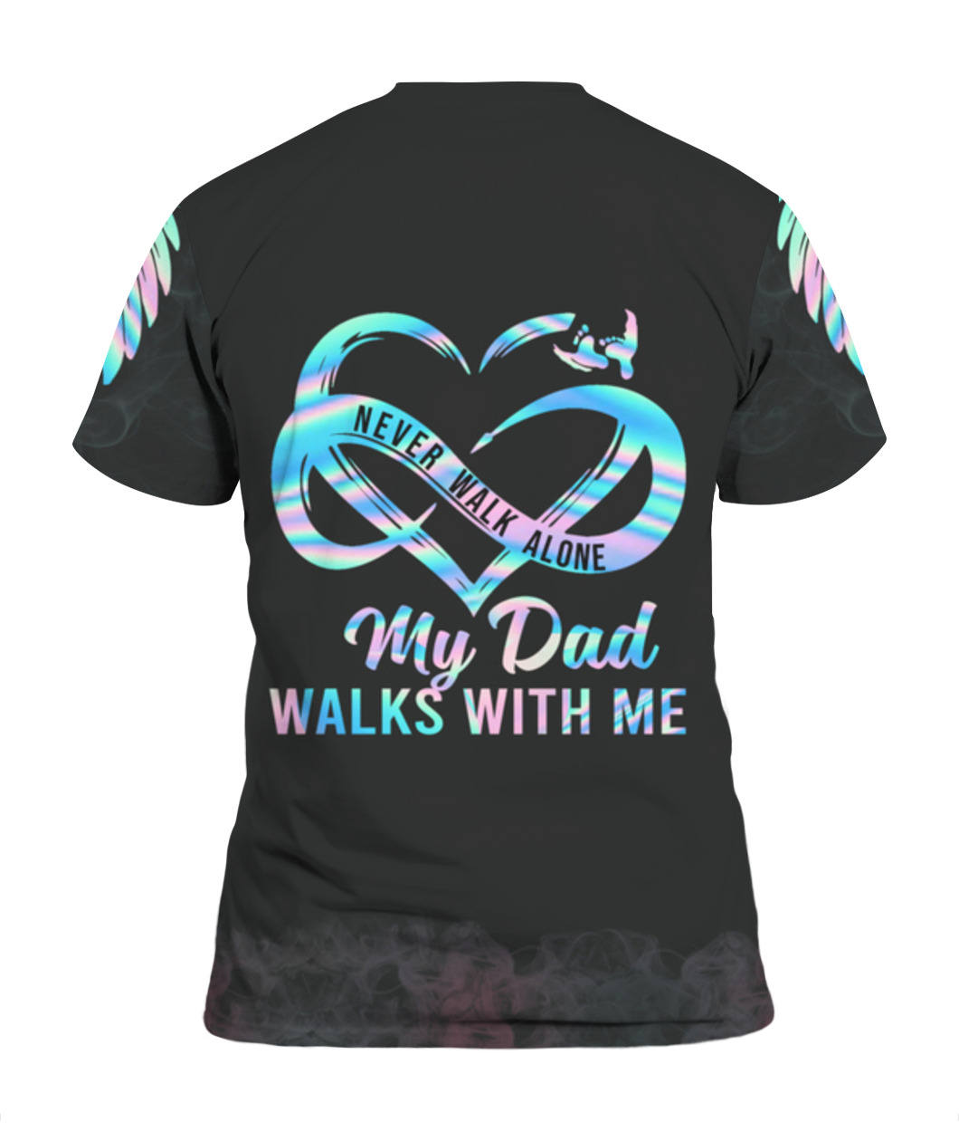 Personalized Memorial T Shirt 3D All Over Print/ Never Walk Alone My Love Walks With Me Tee Shirt Men Women/ Remembrance Shirt