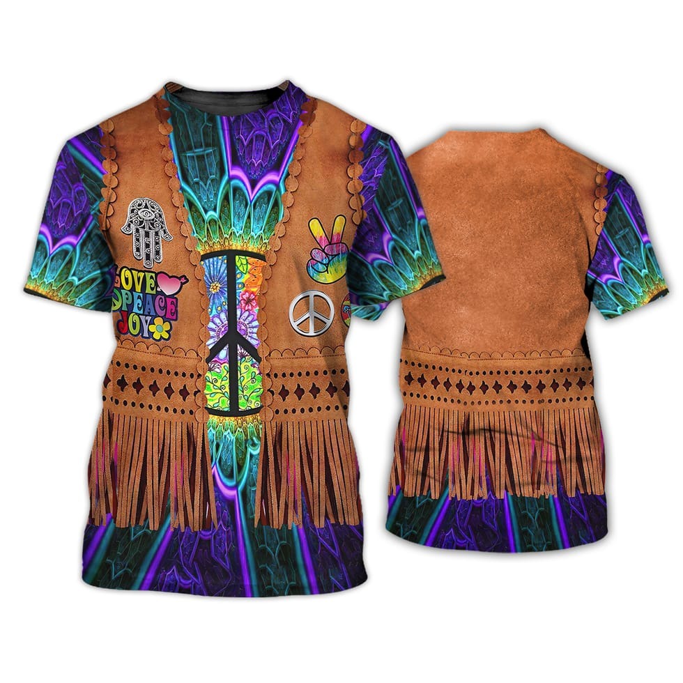 Hippie Sunflower Guitar 3D Tshirt/ Hippie Shirts/ Gift For Hippie/ Hippie Gift/ Hippie Old Woman Never Die