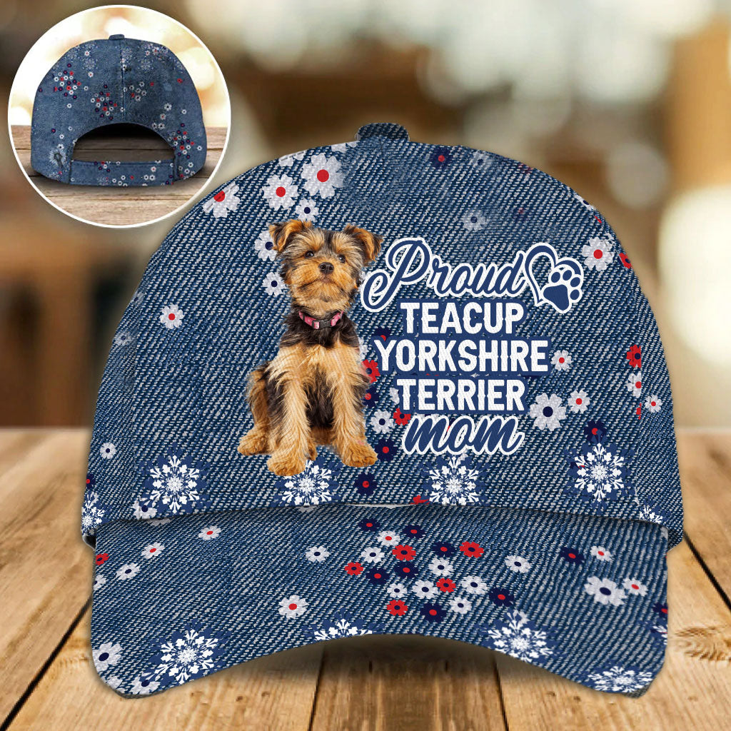 Proud Teacup Yorkshire Terrier Mom Baseball Cap Hat For Summer/ Dog Mom Classic Cap Hat