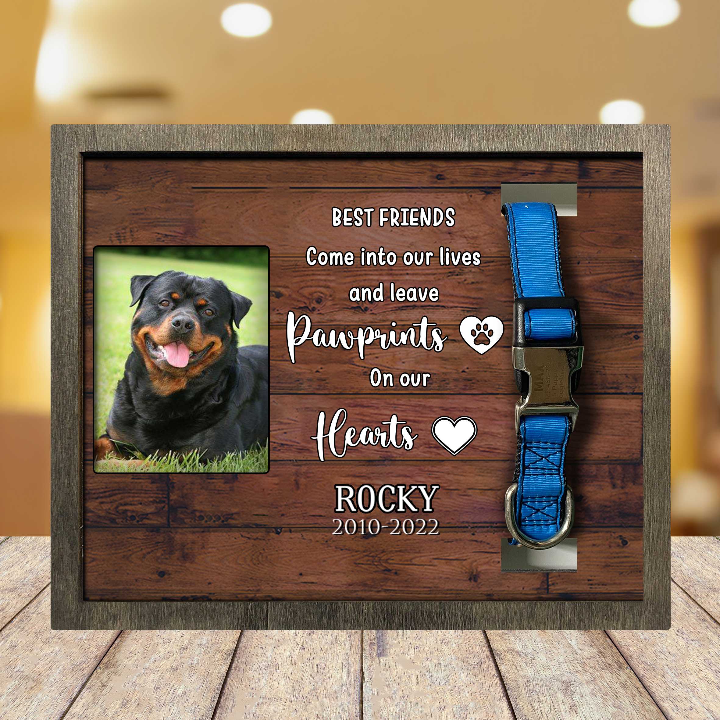 A Beautiful Remembrance Gift For A Grieving Pet Owner/ Includes Pawprints Left By You Picture Frame