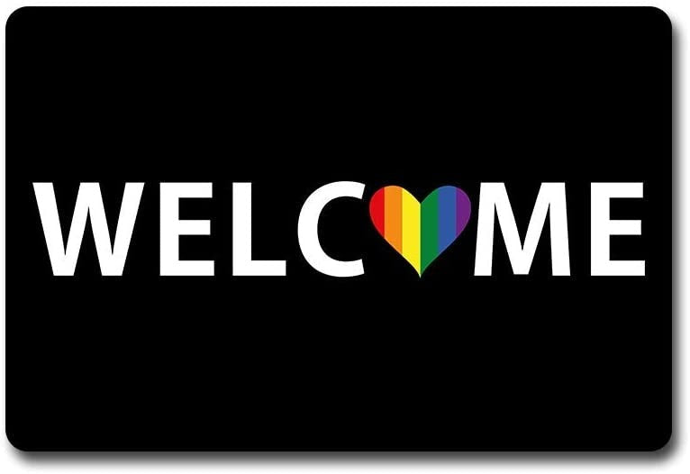 Gay Pride Doormat Rainbow Welcome Mat Gay Gift Doormat Entrance Floor Mat For Lgbt
