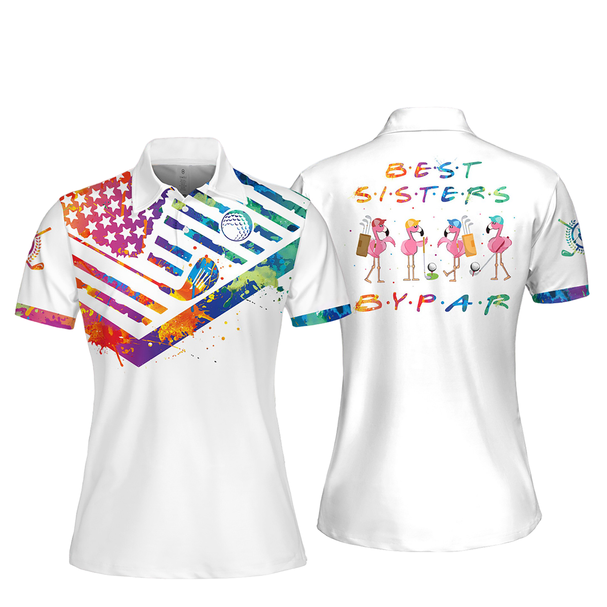Best Sisters By Par Friends Version Women Short Sleeve Polo Shirt/ Sleeveless Golf Polo Shirt
