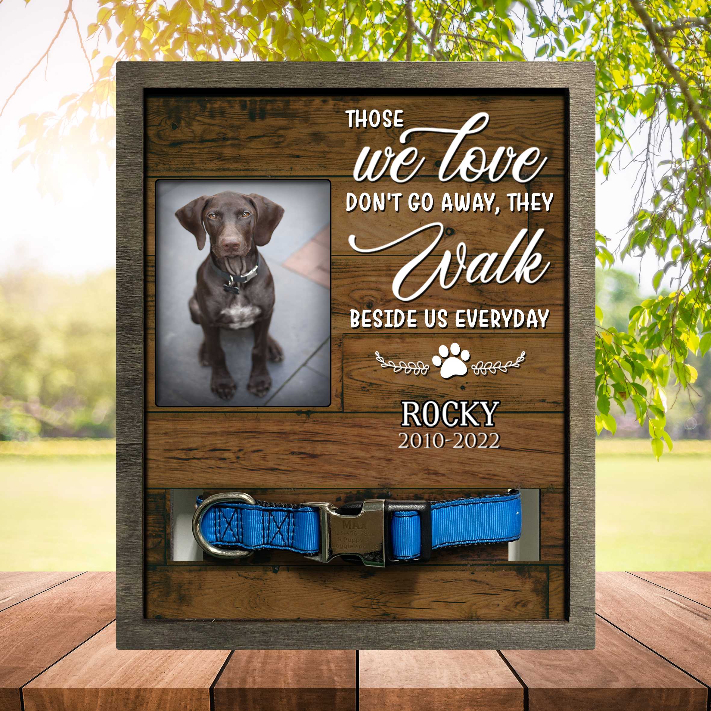 Pawprints Memorial Pet Tag Frame/ Pawprints Left By You/ Dog Memorial Gifts