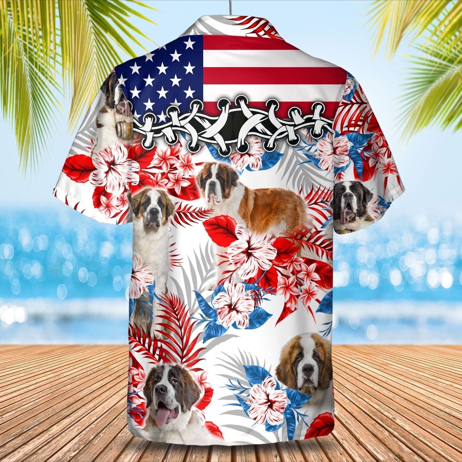 St Bernard Hawaiian Shirt - Gift for Summer/ Summer aloha shirt/ Hawaiian shirt for Men and women