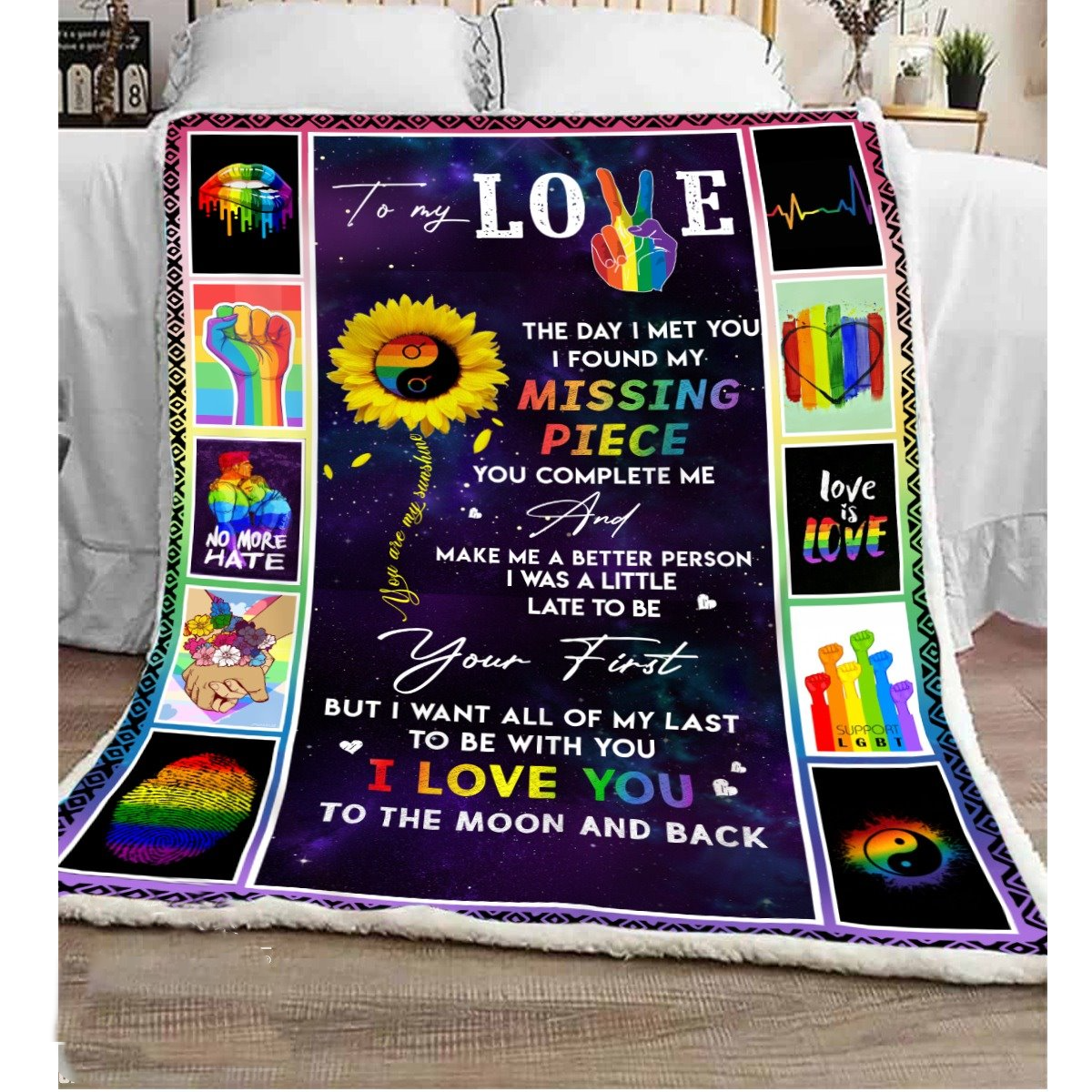 To My Love Pride Blanket For Gaymer/ Coupe Gay Blanket/ Birthday Gift For Gay/ Support Lgbt Gift