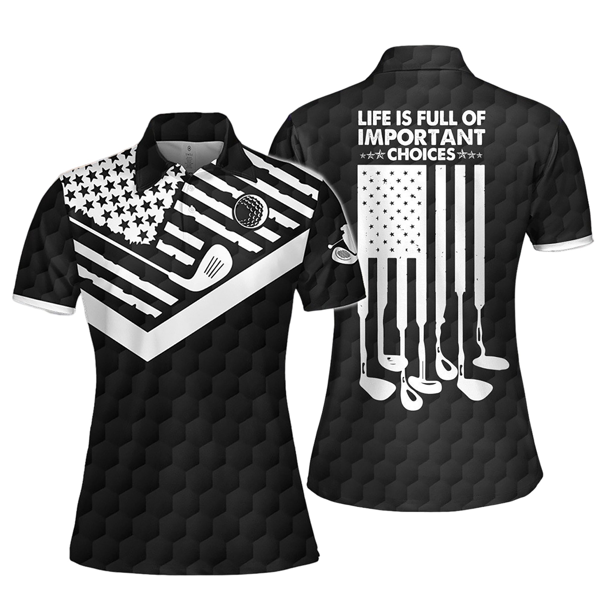 Life Is Full Of Important Choices American Flag Women Short Sleeve Polo Shirt Sleeveless Golf Polo Shirt