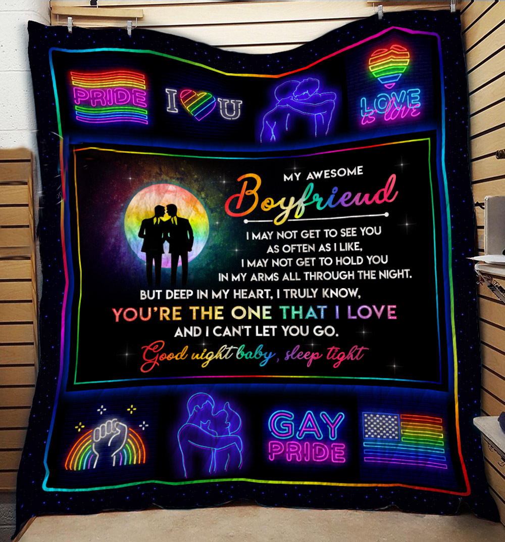Gay Pride Blanket/ Awesome Boyfriend Blanket For Gaymer/ Love Is Love Blanket Present Couple Gay