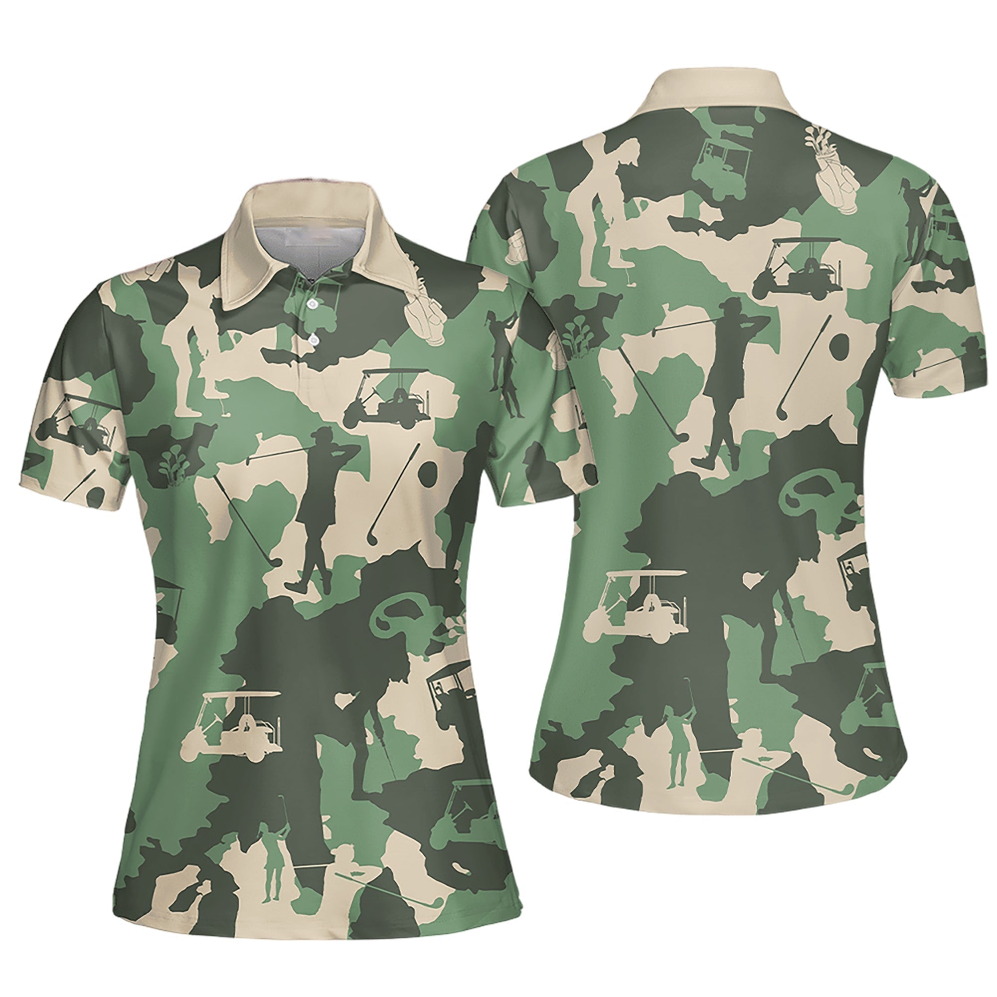 Camouflage Texture Golf Set For Woman Golfer Gift Color Sleeveless Polo Shirt Short Sleeve Polo Shirt