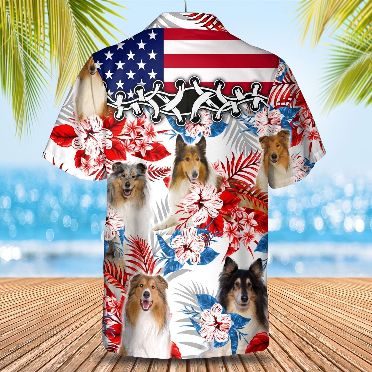 Rough Collie Hawaiian Shirt - Gift for Summer/ Summer aloha shirt/ Hawaiian shirt for Men and women