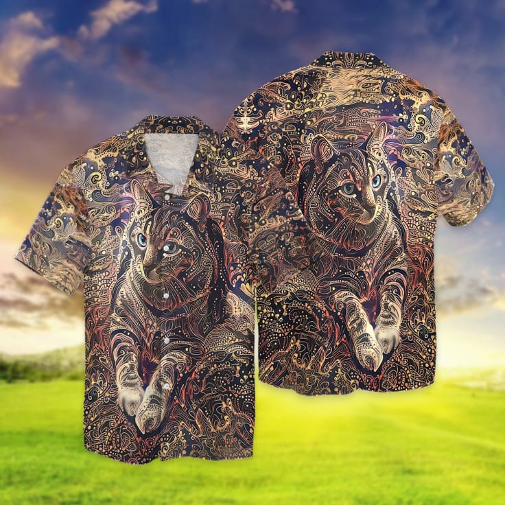 Cat Full Printed 3D Hawaiian Shirts For Men And Woman/ Birthday Gift For Cat Lovers