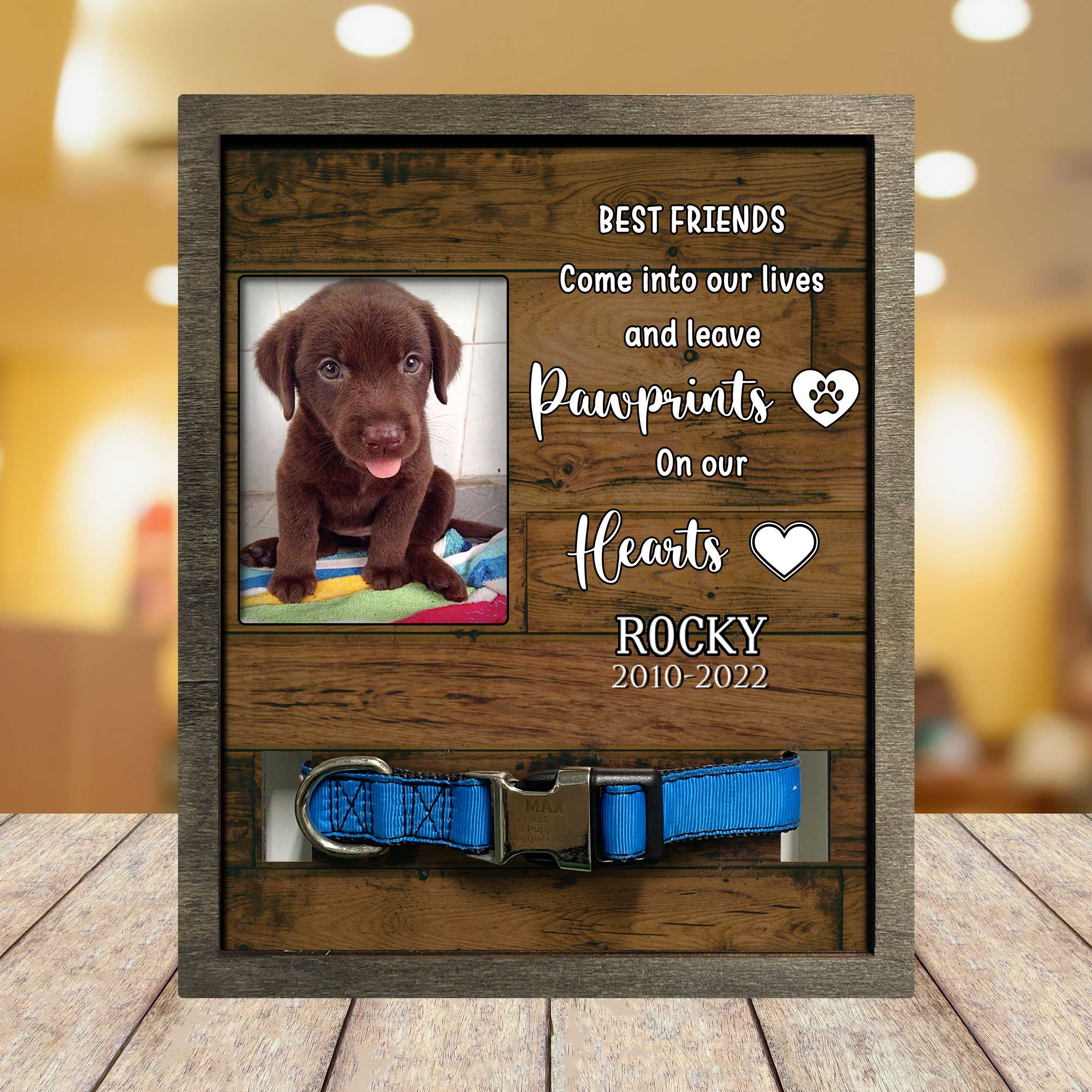Pawprints On My Heart/ Dog Memorial Picture Frame/ Memorial Gift To Pet Lovers