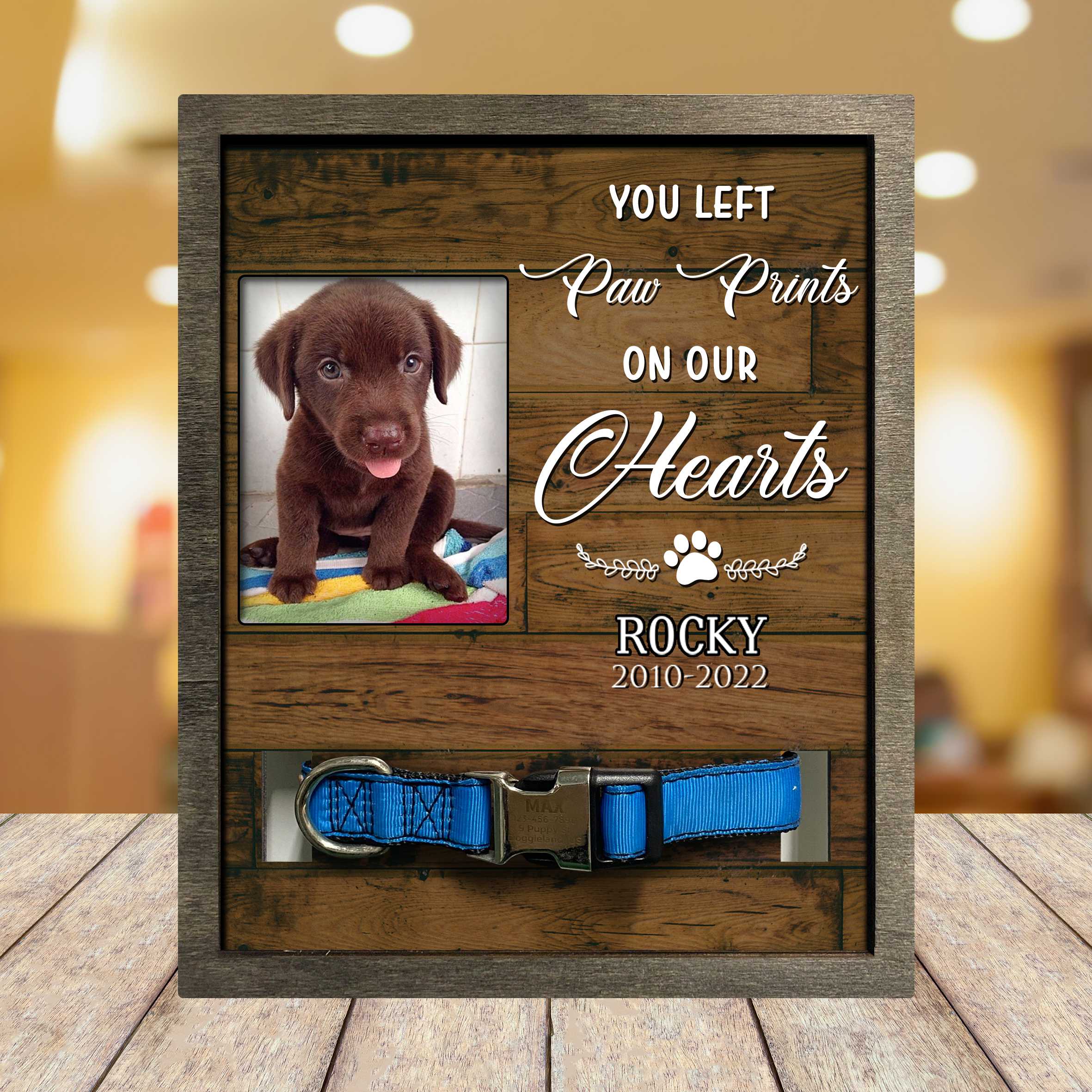 Pawprints On My Heart/ Dog Memorial Picture Frame/ Memorial Gift To Pet Lovers
