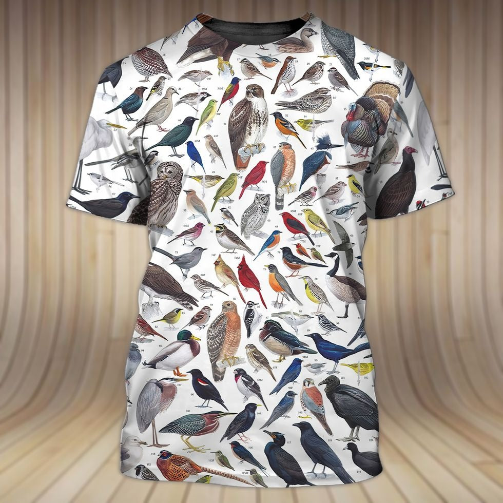 3D All Over Printed Shirt With Bird/ Bird T Shirt For Men And Women/ Gift For Bird Lovers