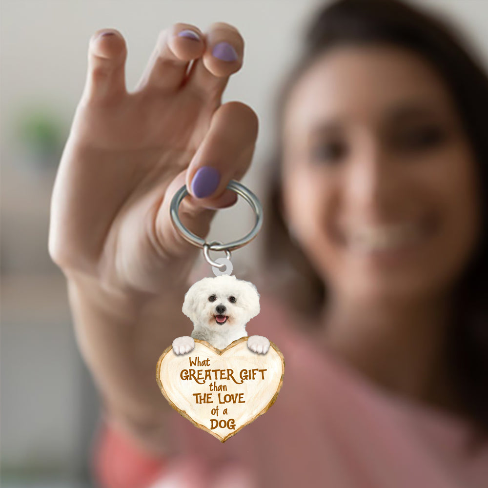 Cute Maltese What Greater Gift Than The Love Of A Dog Acrylic Keychain Dog Keychain