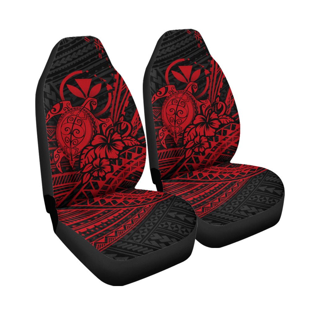 Hawaii Turtle With Hibiscus Tribal Red Car Seat Covers