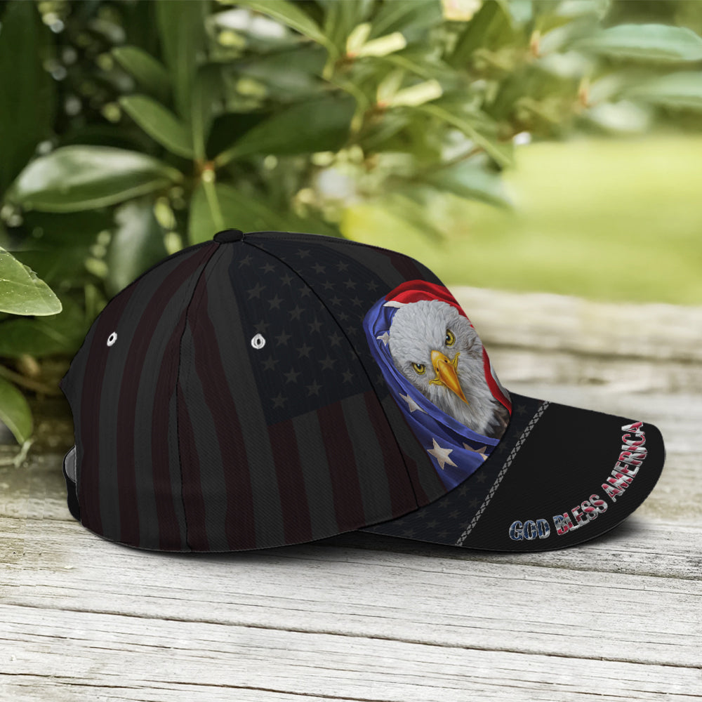 Bless America Eagle With Flag Baseball Cap Coolspod