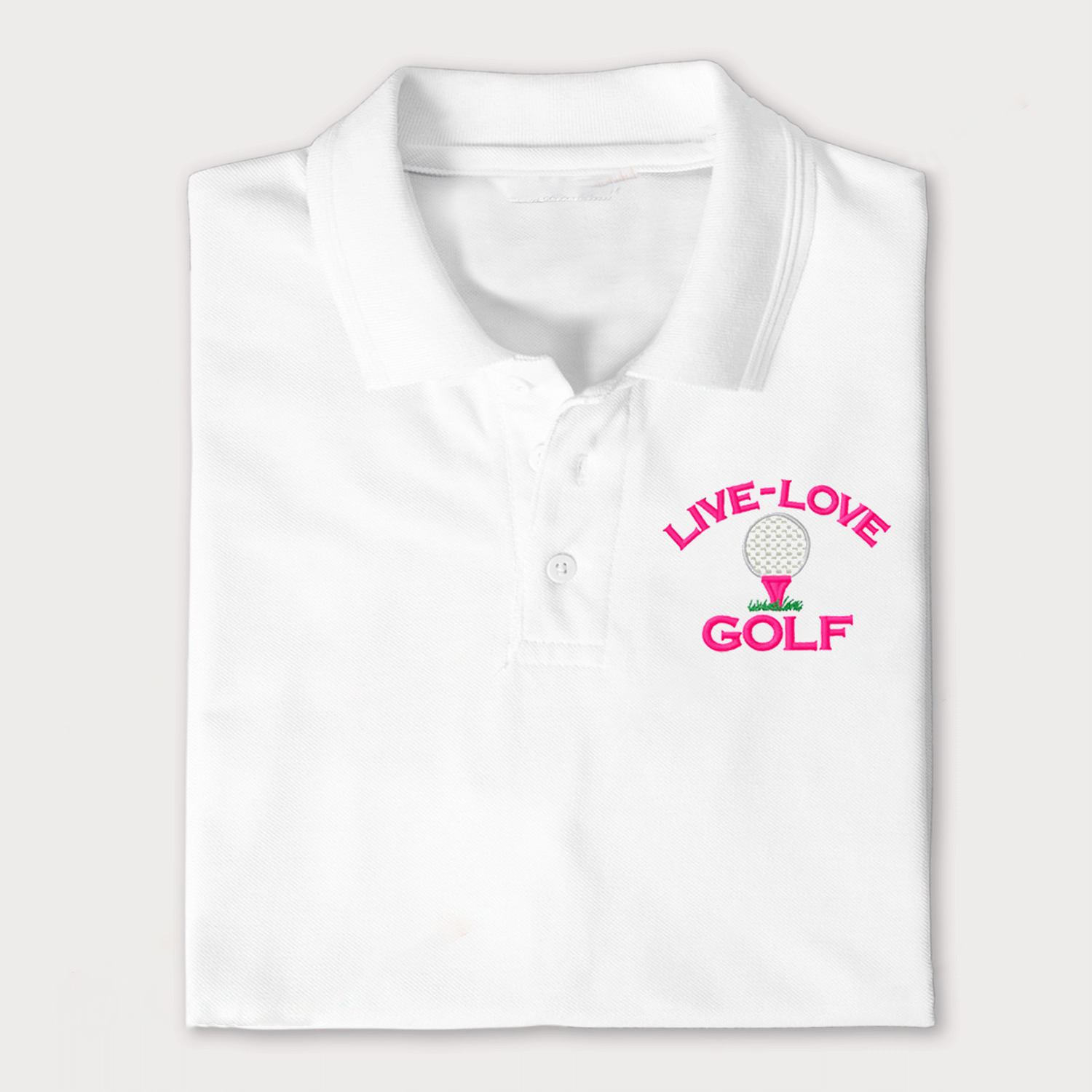 Live-Love Golf Shirts Embroidery Polo Shirts For Women Or Men/ Golf Embroidery Shirt