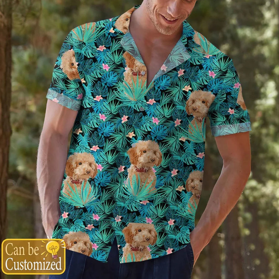 Dog Personalized Hawaiian Shirt/ Short Slevee Hawaiian Aloha Shirt/ Dog floral Hawaii shirt for men/ Women