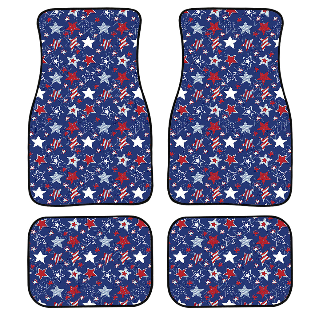 4Th Of July American Star Pattern Print Front And Back Car Floor Mats/ Front Car Mat