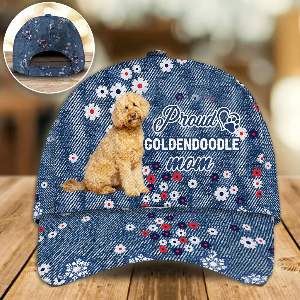 Goldendoodle Proud Mom Baseball Cap Hat In Flower Pattern/ Classic Cap Hat For Dog Lovers