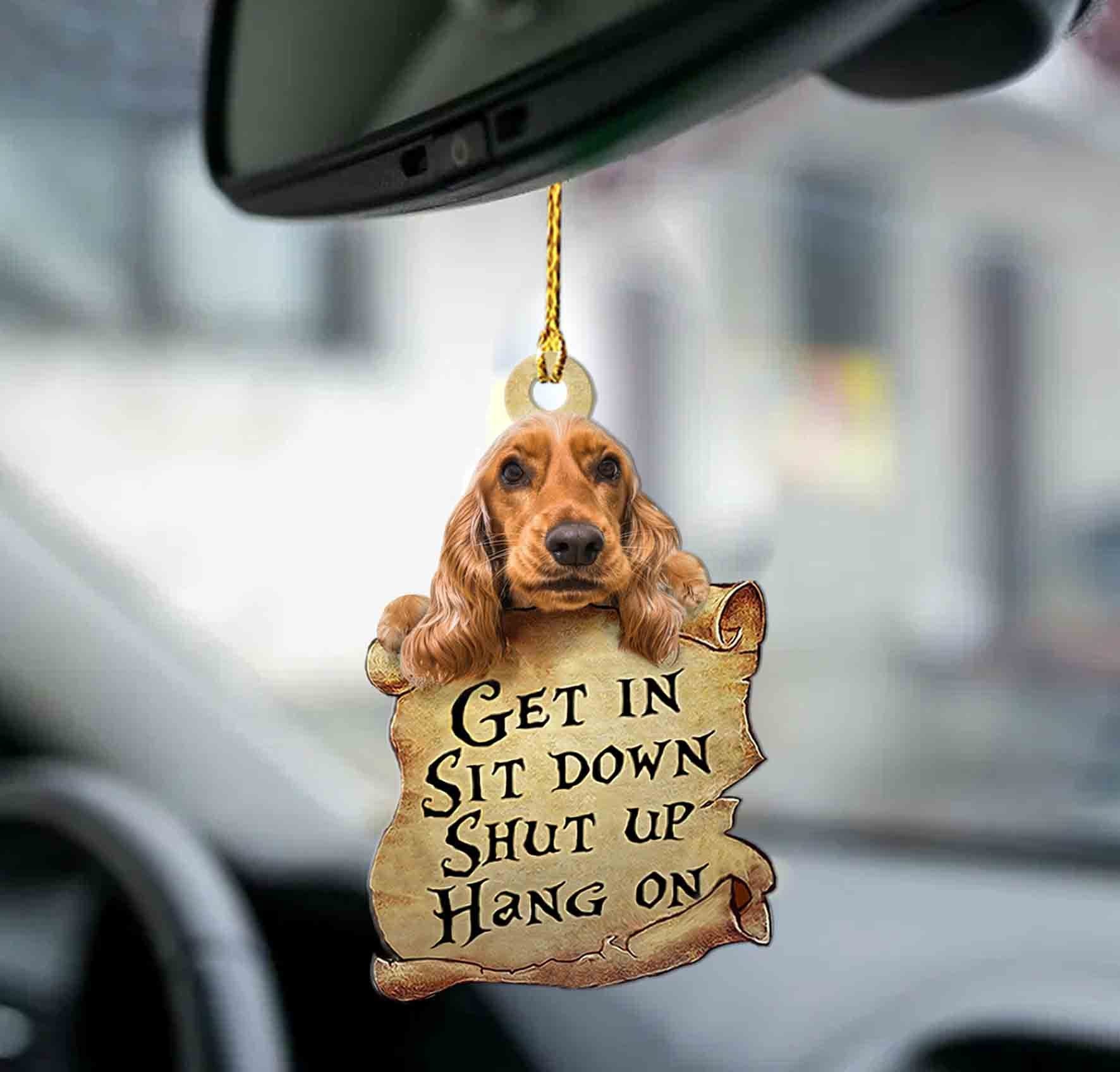 Cocker Spaniel get in two sided ornament/ dog ornaments