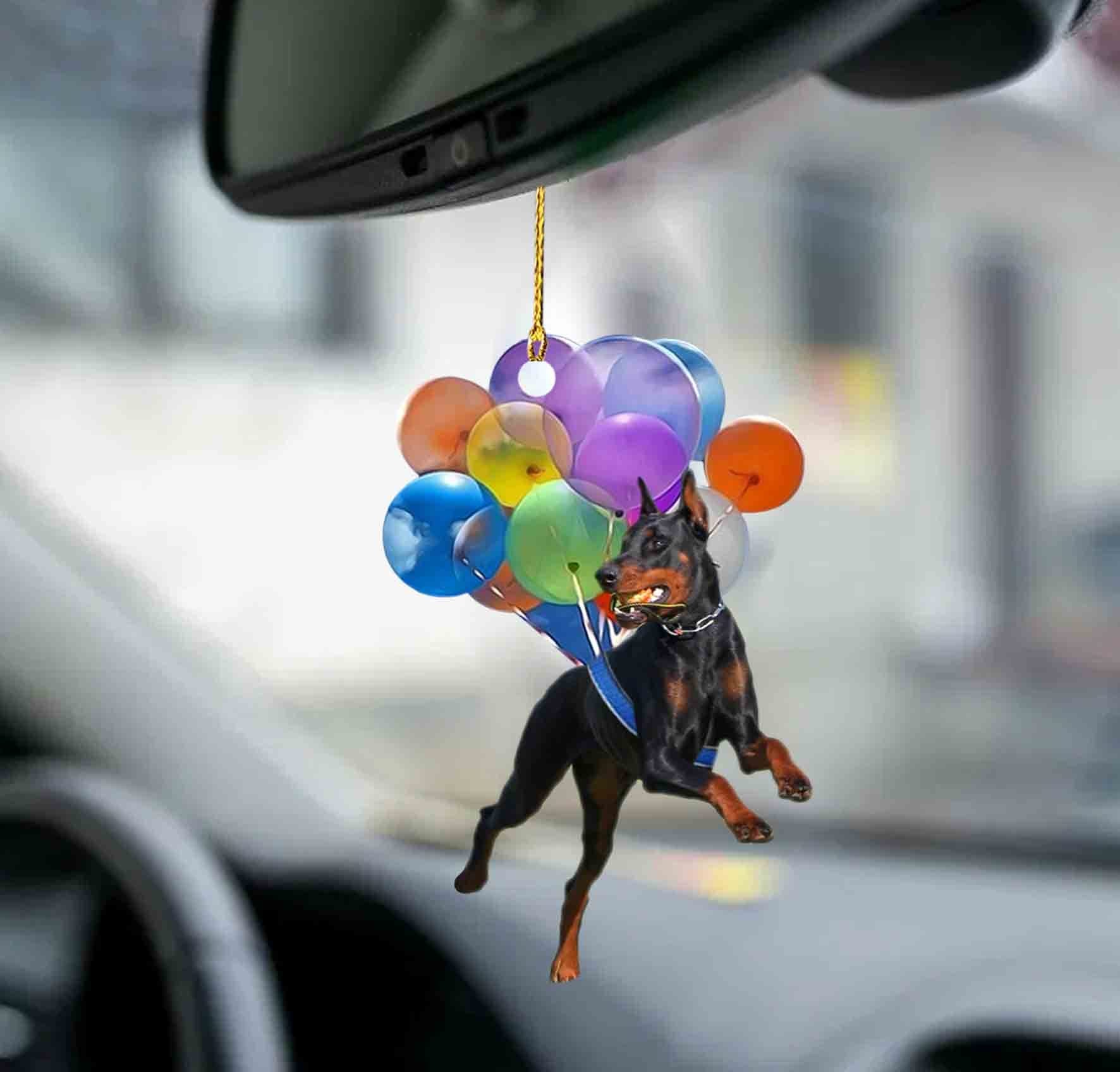 Doberman Pinscher Fly With Bubbles Dog Hanging Ornament Auto Ornament Coolspod