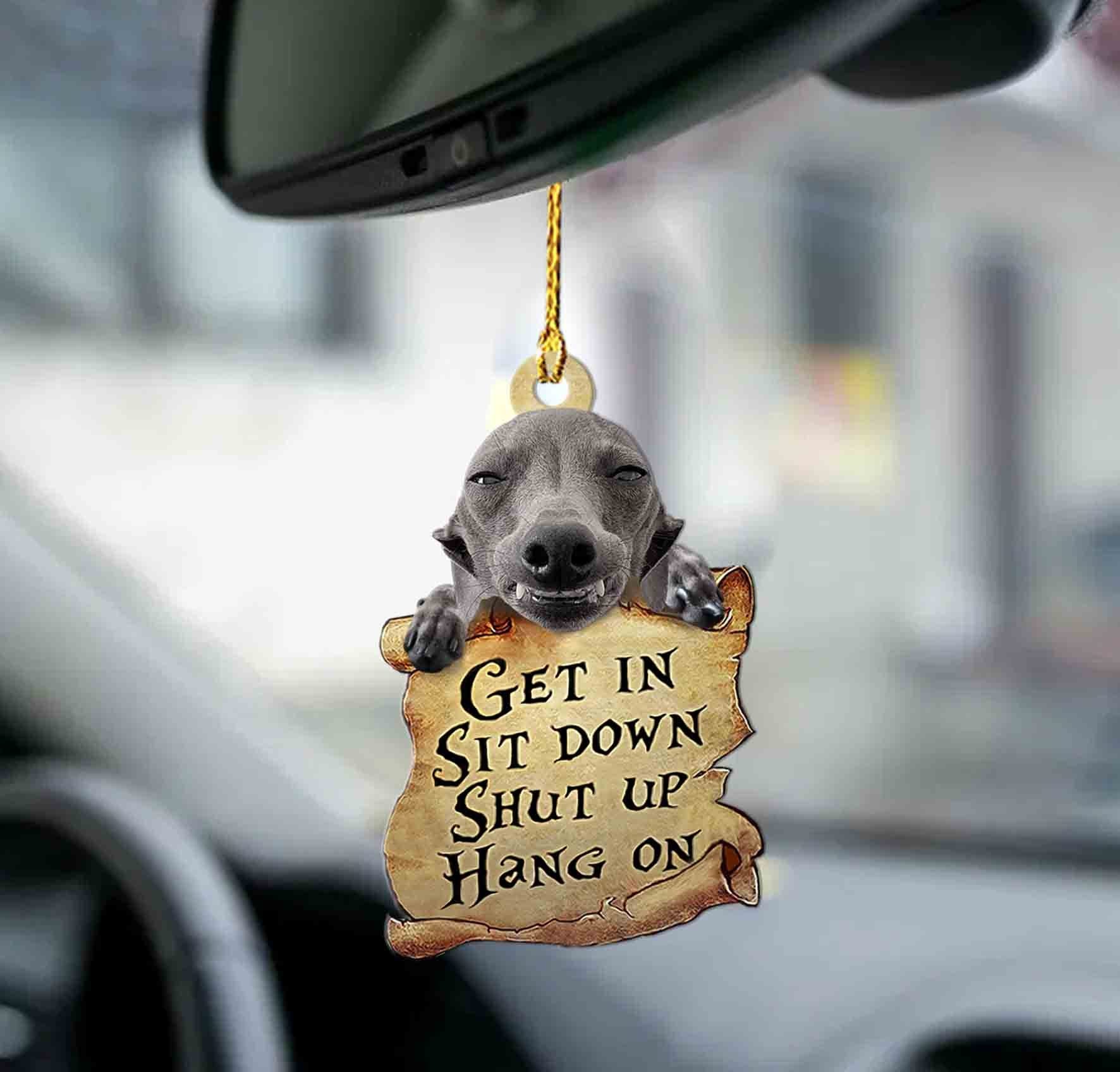 Greyhound get in greyhound lover dog moms two sided ornament/ Funny Animal Car Ornaments