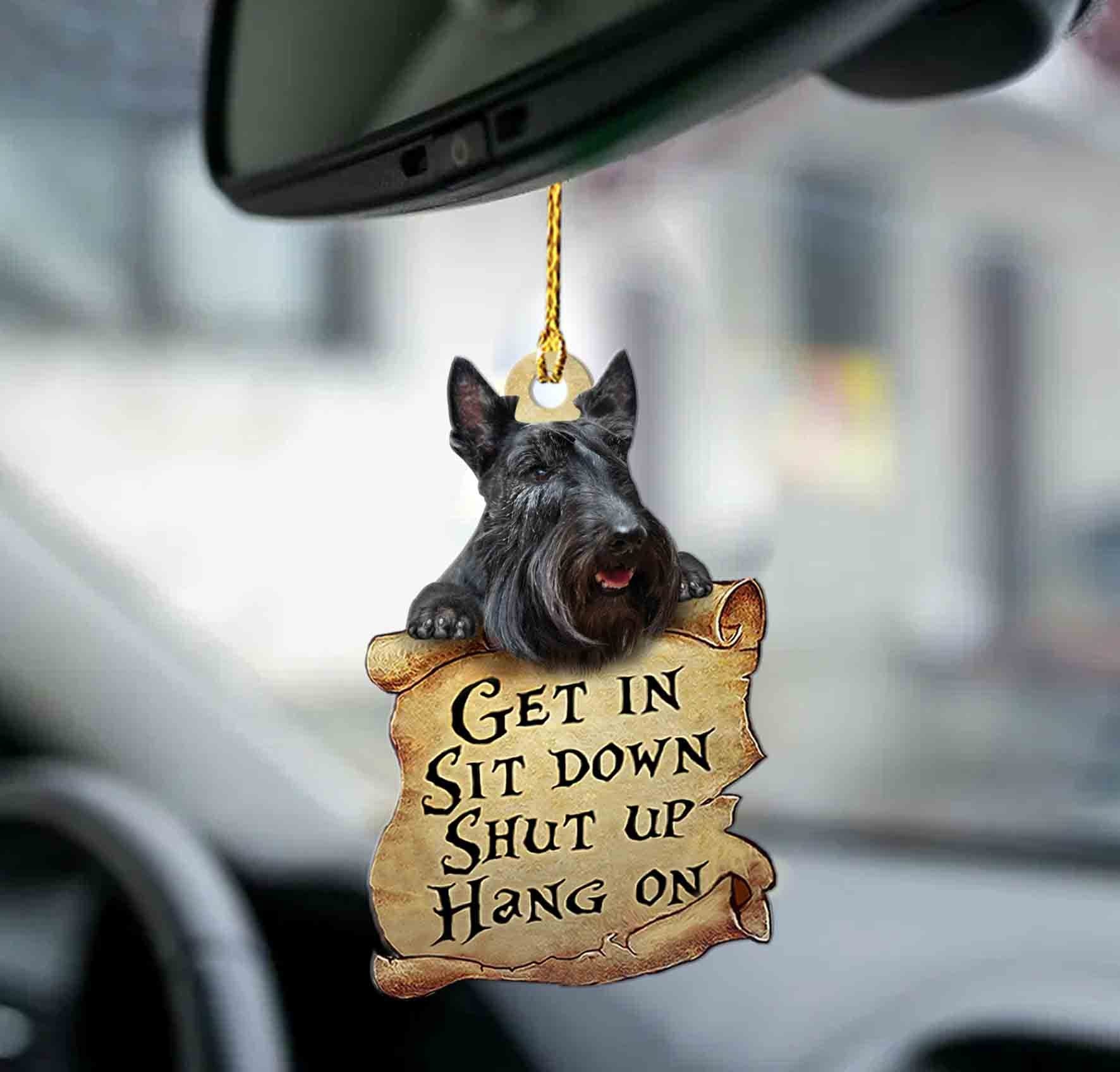 Scottish Terrier get in Scottish Terrier lover dog moms two sided auto ornament