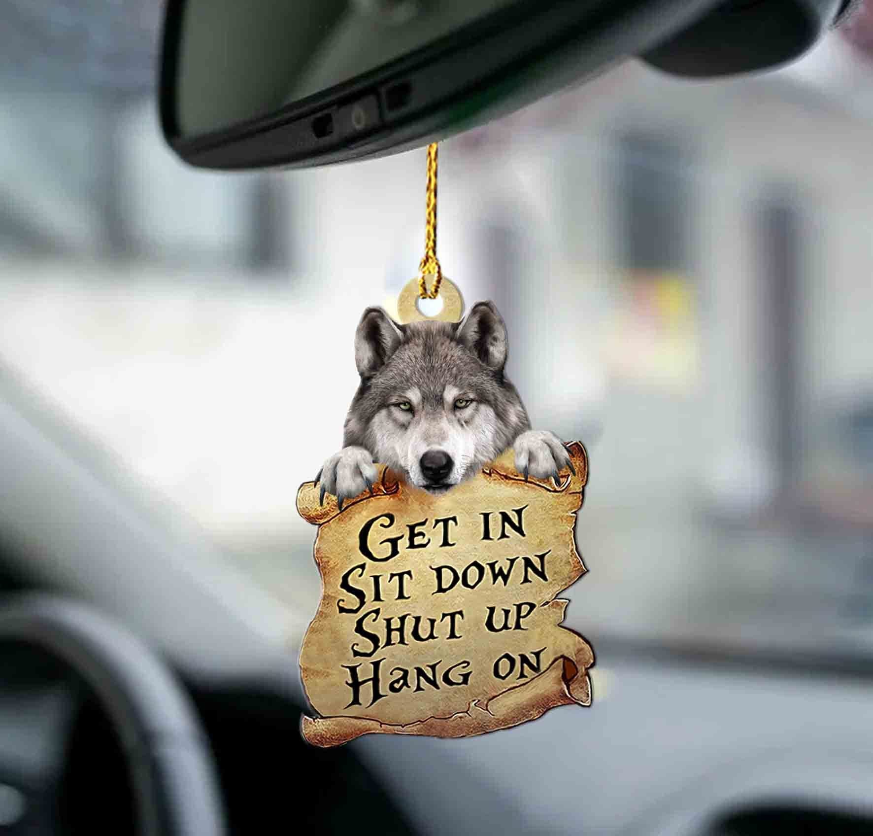 Wolf get in wolf lovers two sided ornament/ wolf car hanging ornaments