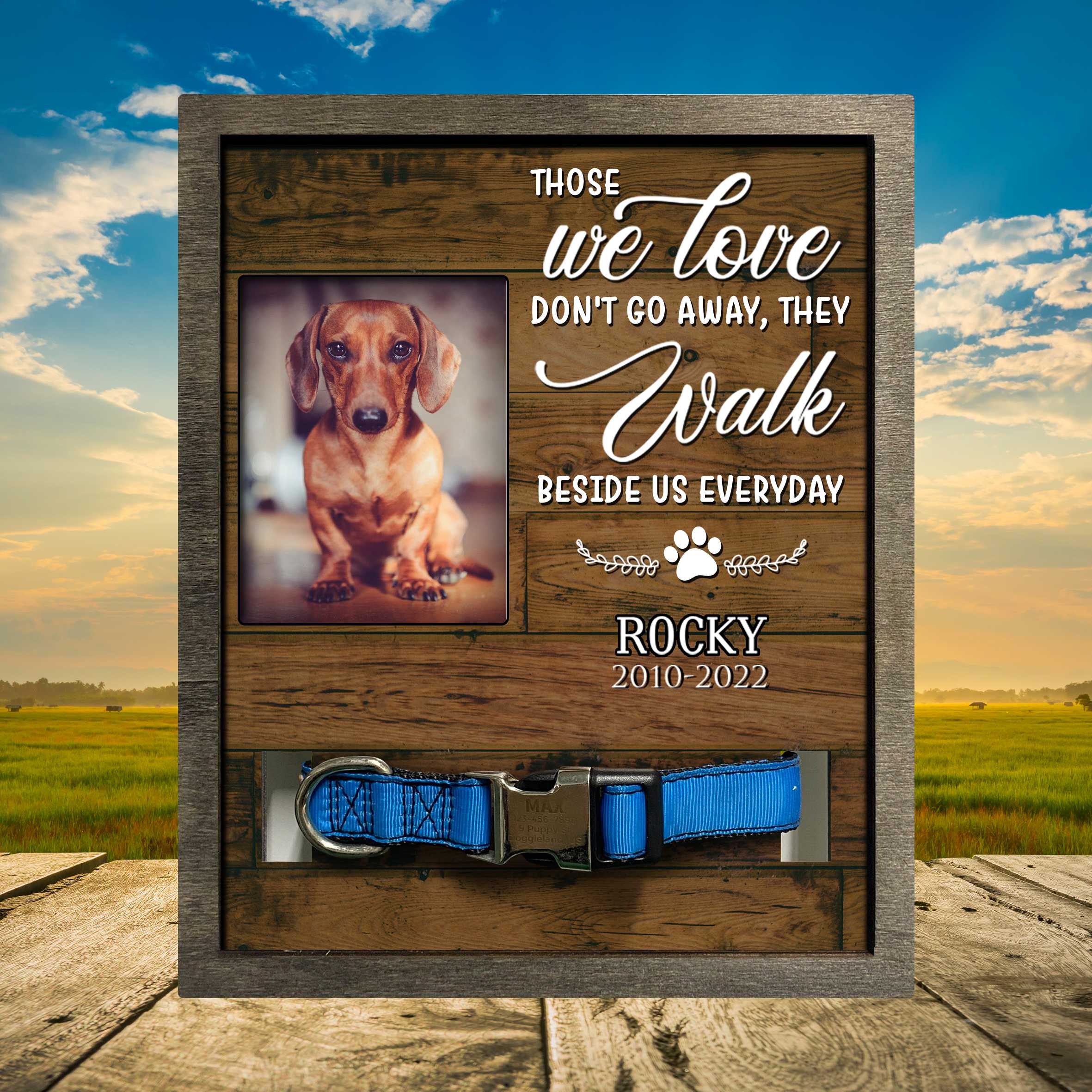 Memorial Picture Frames For Loss Of Loved Dog/ Pet Collar Keepsake Picture Frame/ Picture For Pet Loss