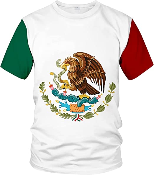 3D All Over Print Men Mexico Flag T-Shirt Novelty Printing/ Mexico Shirt/ Flag Shirt