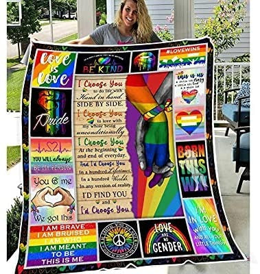Rainbow Sheep Love Is Love Blanket I Am Brave I Am Bruised Blanket Gift For Lgbt Couple Gifts Lgbt Pride Month Blanket