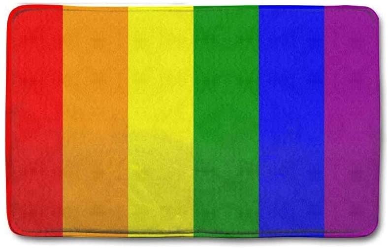 Colorful Gay Pride Door Mat Flannel Bathroom Mats/ Entrance Rug For Front Door Kitchen Welcome Pride Doormat