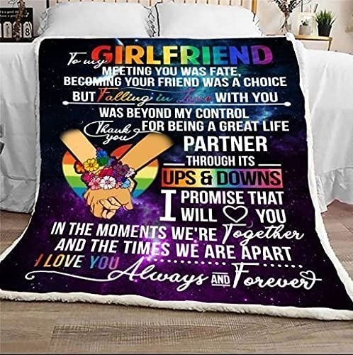 To My Girlfriend Pride Blanket/ Lesbian Wife Blankets/ Pride Bisexual Pride Gifts Lesbians Couples Blanket