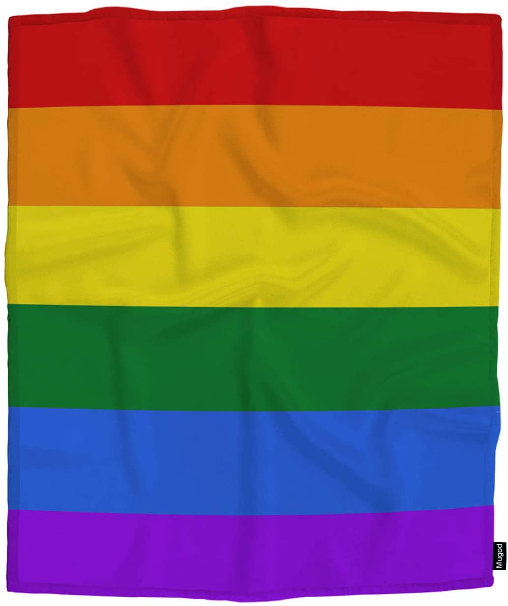 Lgbt Rainbow Blanket/ Pride Flag Blanket For Couple Gay Man/ Lesbian Blanket/ Gift For Lesbian Couple