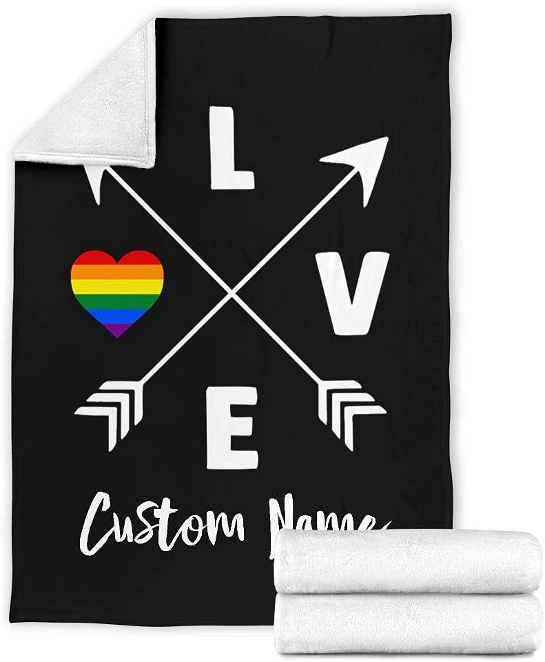 Personalized Gay Blanket Lesbian Blanket Pride Blanket Bisexual Fuzzy Plush Soft Micro Fleece Sherpa Blanket