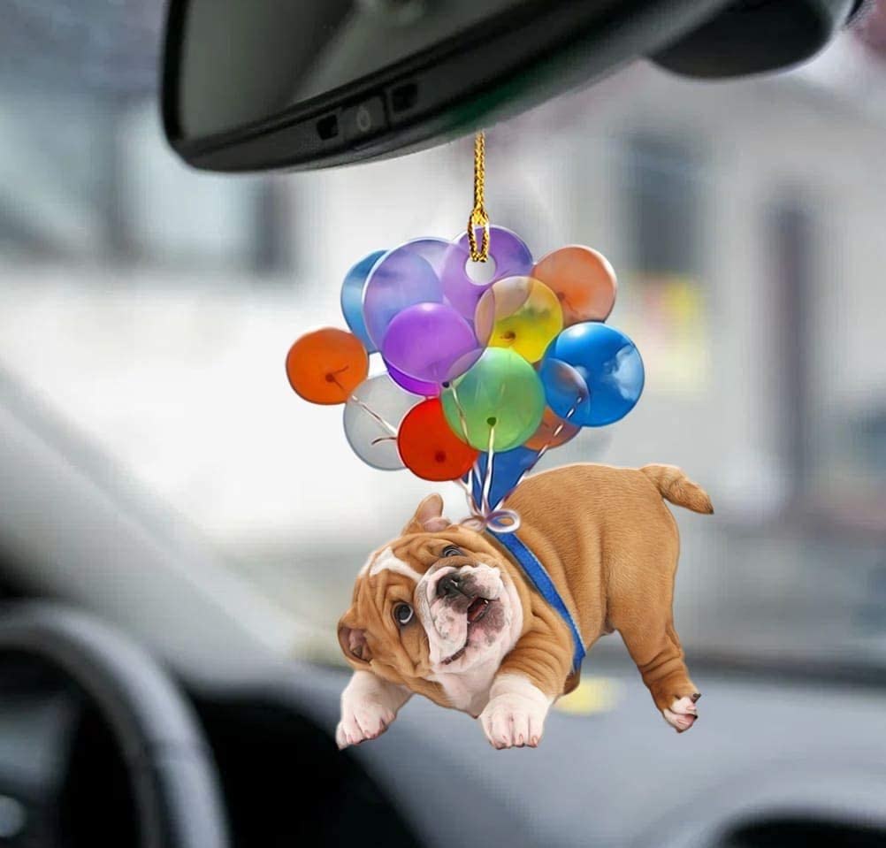 Bulldog Fly With Bubbles Car Hanging Ornament Dog Ornament Coolspod