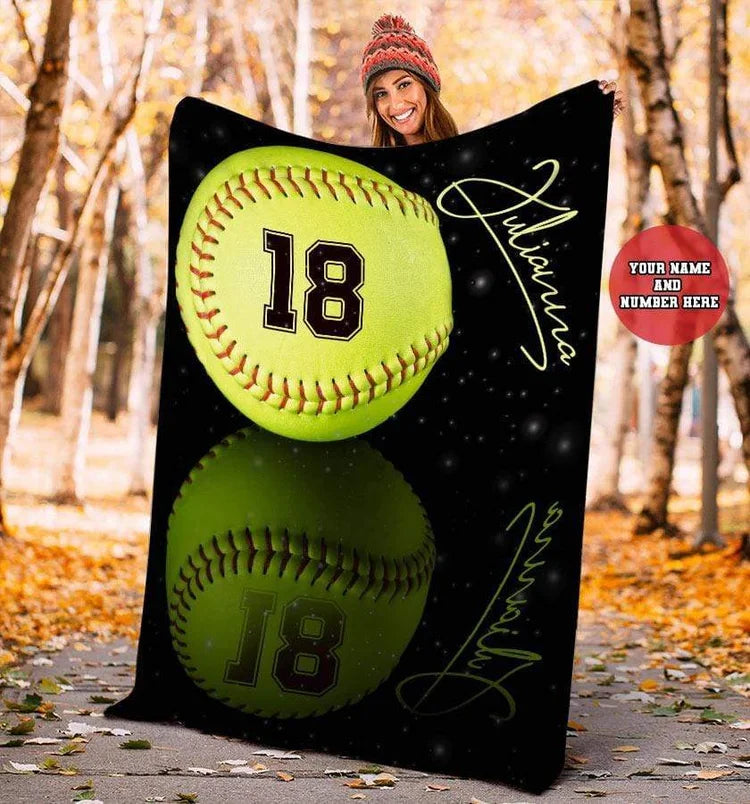 Personalized Lovely Kid Baseball Blanket for Comfort & Unique/ Baseball Blanket Gift For Son Daughter From Mom Dad