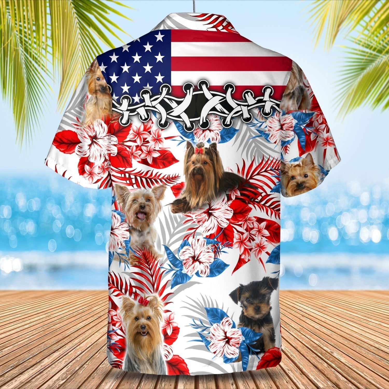 Yorkshire Terrier Hawaiian Shir For Men And Woman/ 3D Full Print Dog And Flower Aloha Beach Shirts