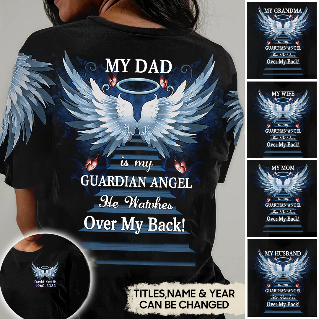 My Love Is My Guardian Angel Personalized All Over Print Zipper Hoodie