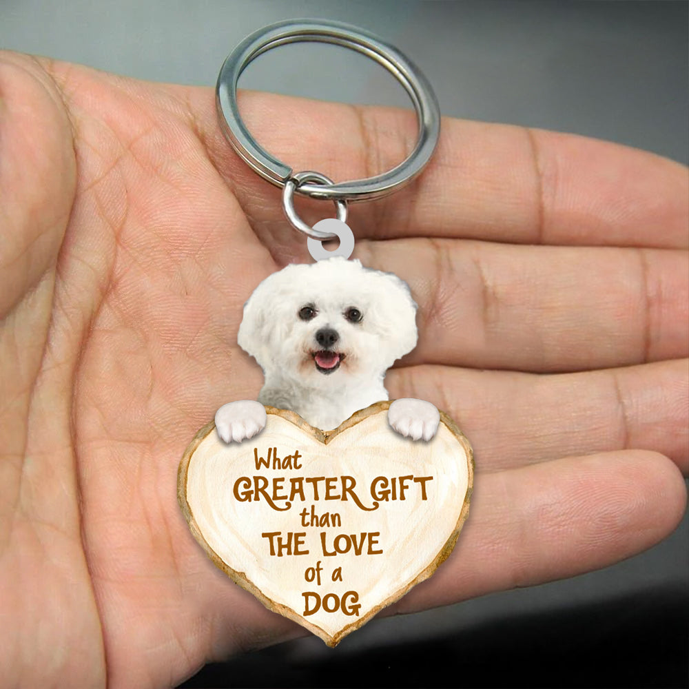Cute Maltese What Greater Gift Than The Love Of A Dog Acrylic Keychain Dog Keychain