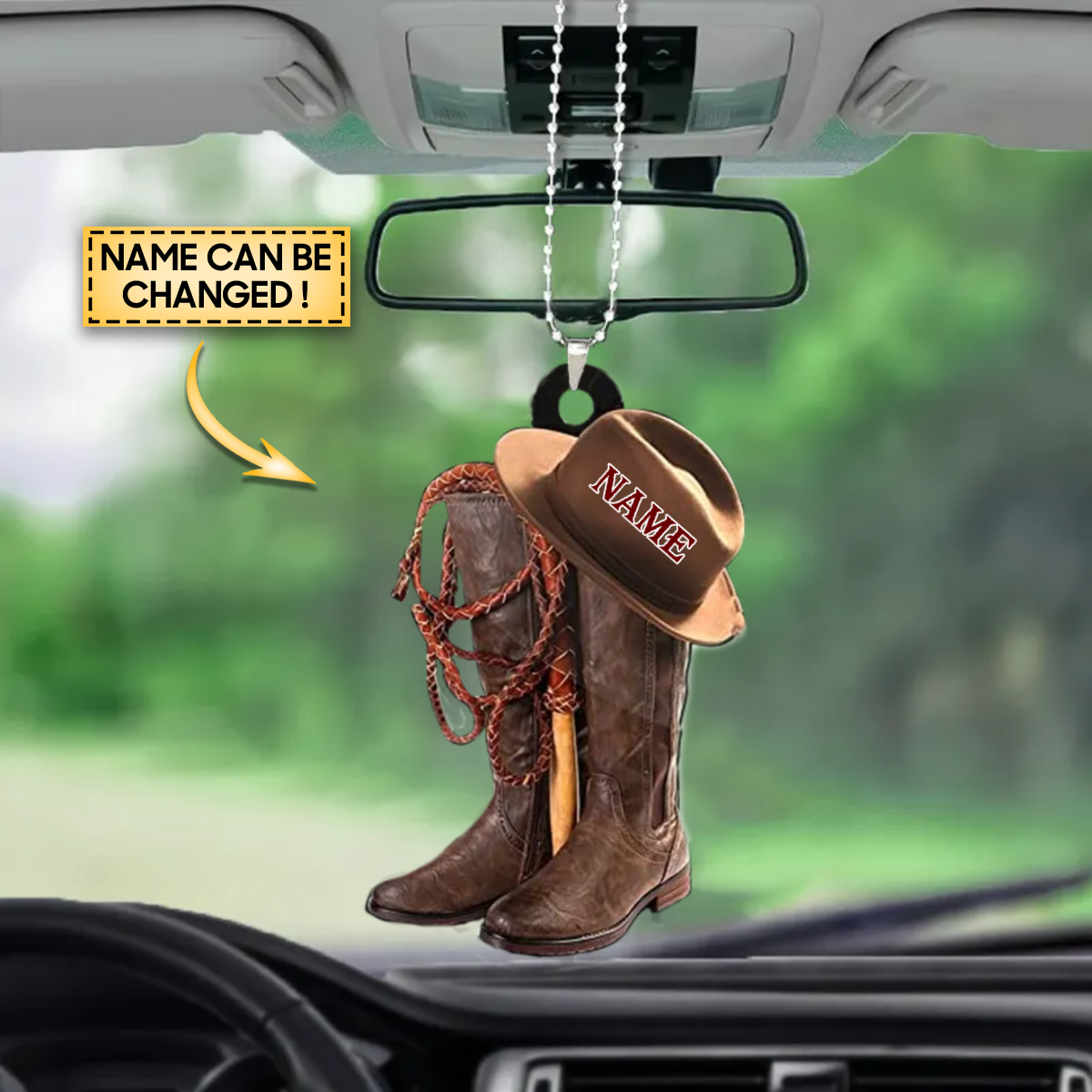 Personalized Vintage Cowboy Hats And Boots Car Hanging Ornament/ Cowboy Interior Car Accessories