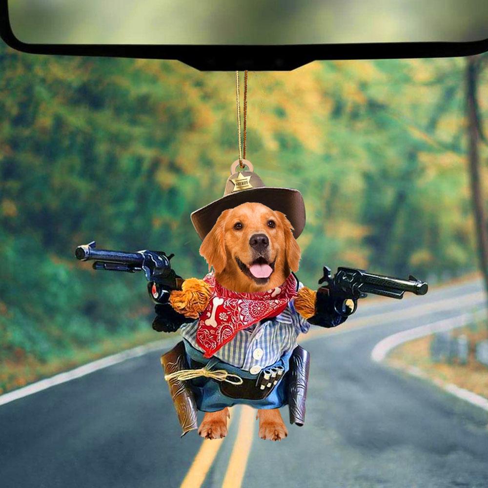 Golden Retriever Cowboy Hanging Ornament Dog Ornament Dog Lover Gift