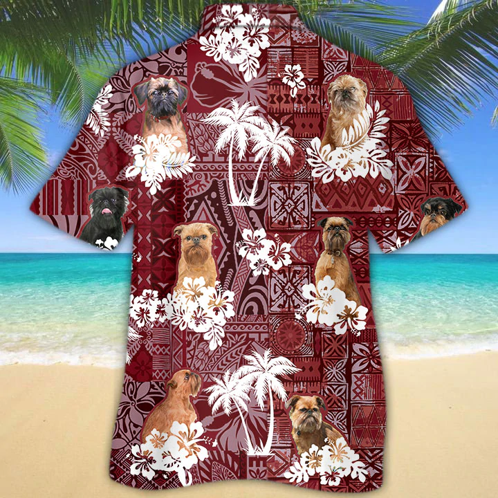 Brussels Griffon red Hawaiian Shirt/ Gift for Dog Lover Shirts/ Animal Summer Shirts/ Hawaiian Shirt Men