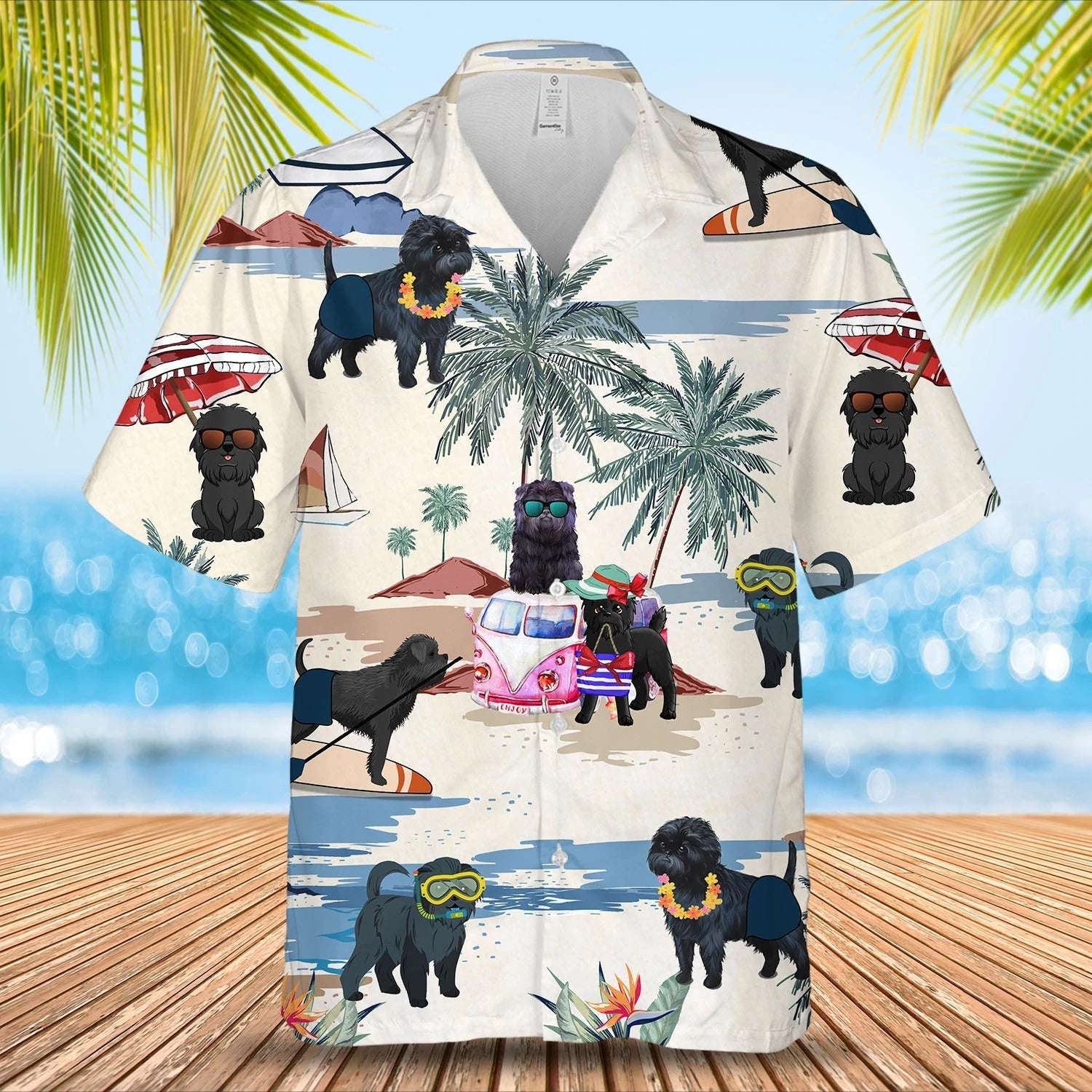 Affenpinscher Summer Beach Hawaiian Shirt/ Aloha Short Sleeve Summer Travel/ Gift To Dog Lovers