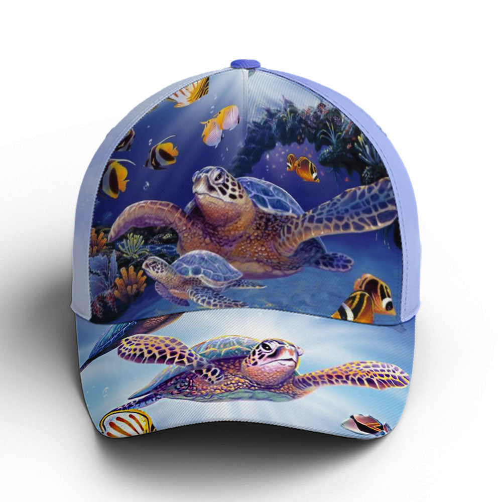 Turtle Ocean Theme Print Baseball Cap Coolspod
